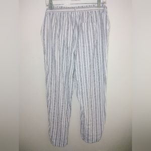 Christopher and banks linen blend wide leg stripped pants size L